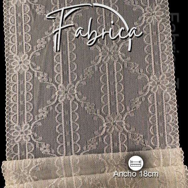 Producto - PS309 Puntilla Manteca. Medida: 18cm (por metro)