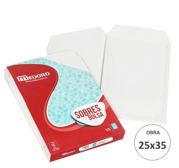 Producto - SOBRES BOLSA OBRA 25x35 x100 / x10 unidades