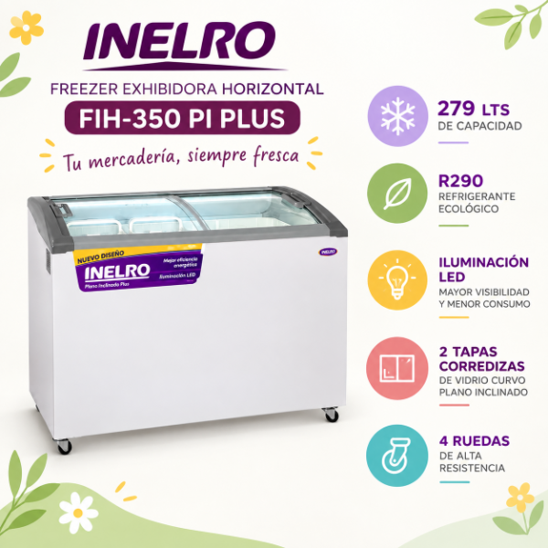 Producto - FREEZER EXHIBIDOR HORIZONTAL INELRO FIH-350 PI PLUS - 279 LTS