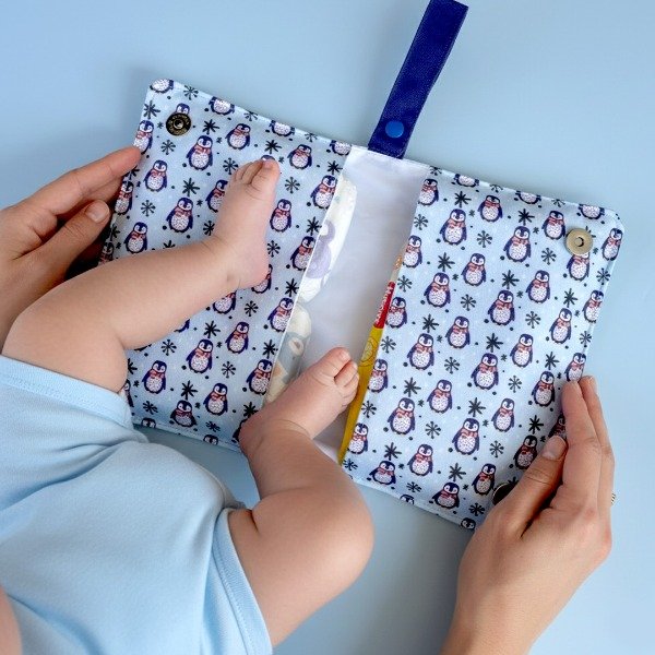 Producto - Portapañal Otto el pingüino + Tarjetón Bienvenida