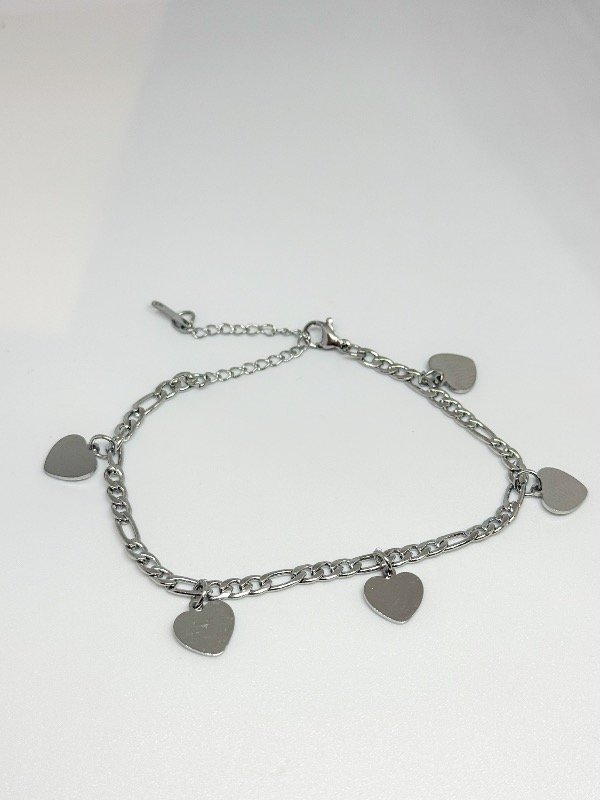 Producto - Pulsera acero quirúrgico con corazones