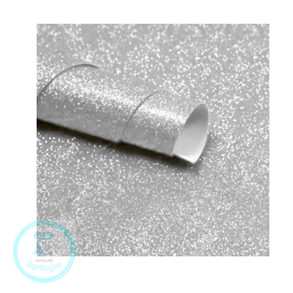 Producto - Goma Eva Brillosa Plateada x1