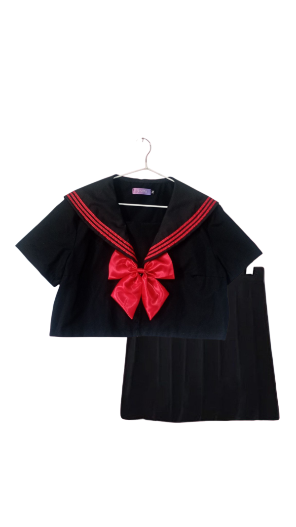 Producto - Sailorfuku manga corto negro x rojo con pollera