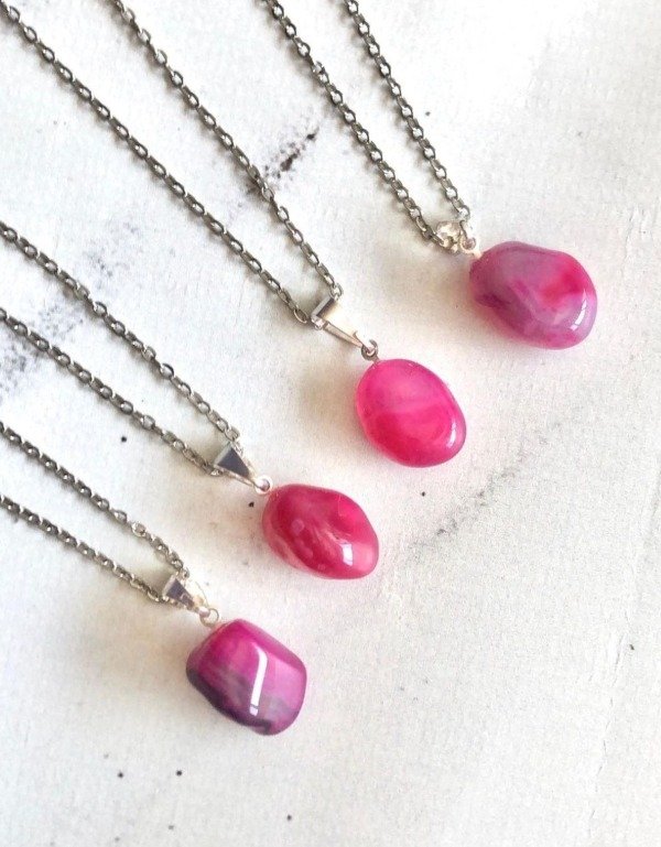 Producto - Collar Piedra Semipreciosa Agata Rosa