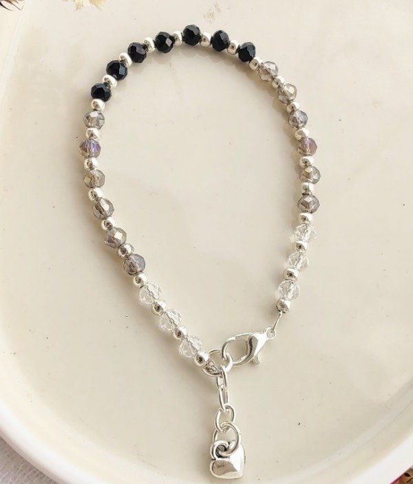 Producto - Pulsera cristal 2 degrade. Acero blanco