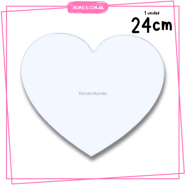 Producto - Base Torta Corazon 24cm Base Fibroplus 3mm