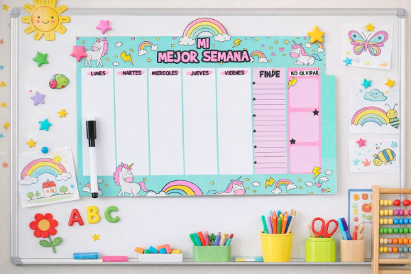 Producto - Pizarra Magnética Planner Semanal A4