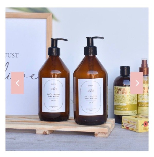 Producto - Dispenser de vidrio 500cc DETERGENTE y JABÓN DE MANOS