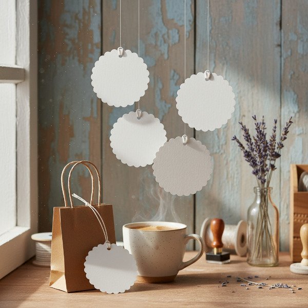 Producto - Tag Blonda Opalina Blanca x 60 Unidades