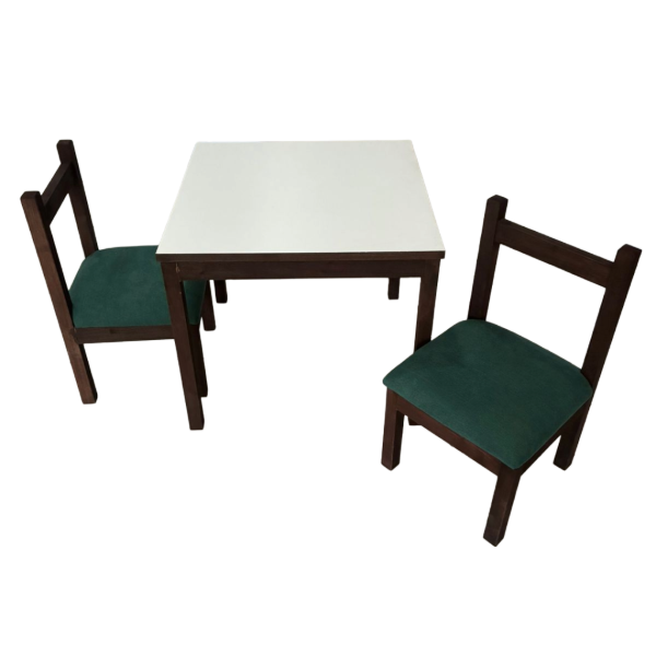 Producto - Mesa Madera con 2 Sillas Tapizadas CALIDAD PREMIUM