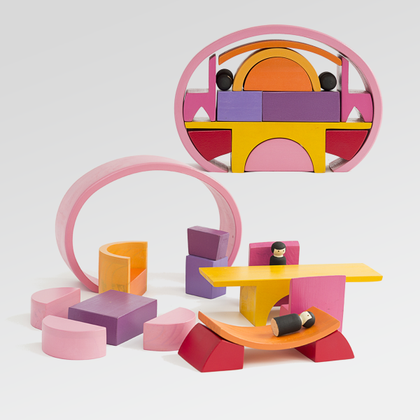 Producto - Bloques de madera para construir CASITA - 28 cm - Juguete Didáctico