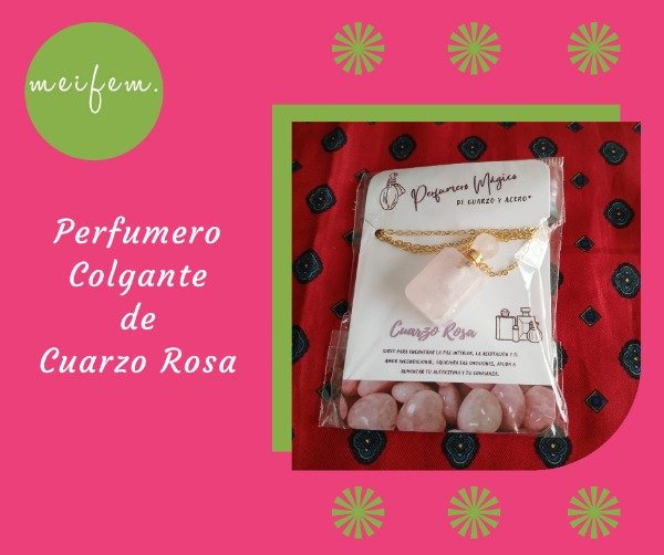 Producto - Perfumero Colgante de Cuarzo Rosa (2 modelos diferentes)