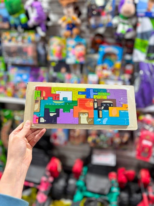 Producto - Rompecabezas Tetris Rectangular de Madera Animales - 0