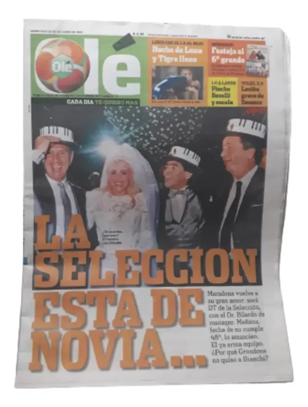 Producto - Diario Ole Maradona Dt De La Seleccion Argentina 29/10/2008 (usado)
