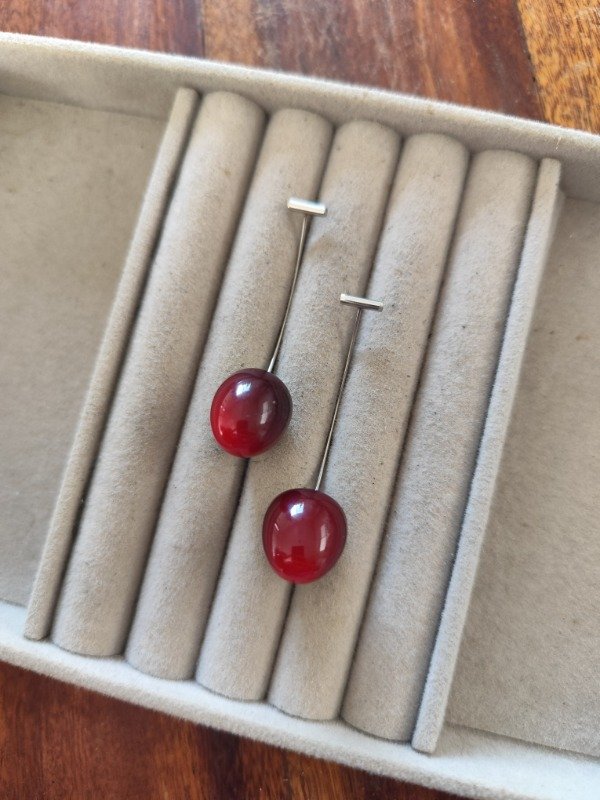 Producto - Aros cereza chicos . Plateados