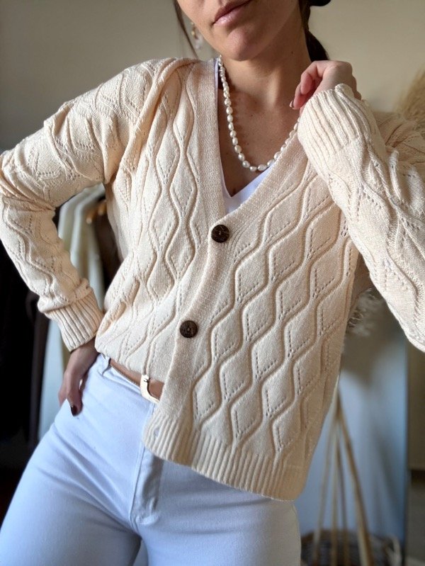 Producto - Saco rombos beige - 0