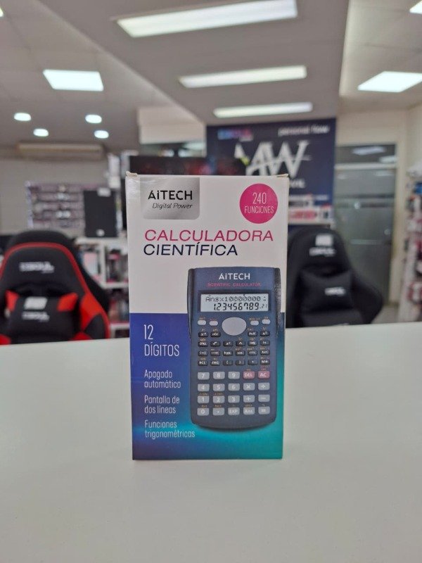 Producto - Calculadora Cintifica 12 Digitos 240 Funciones a Pila Aitech AICI010100N