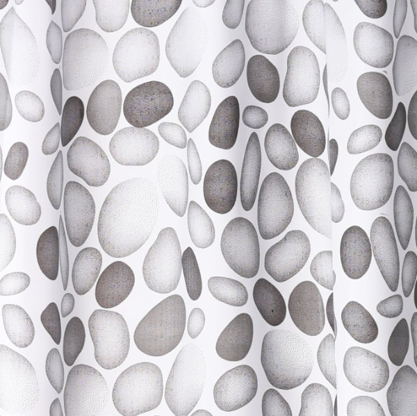 Producto - Cortina de Baño Simple Piedras Linea Eco + Ganchos