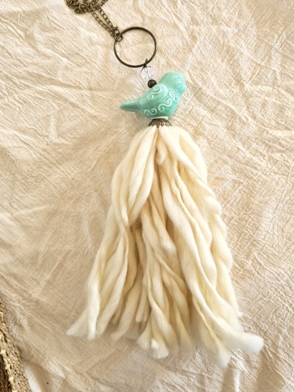 Producto - Borla pajarito aqua