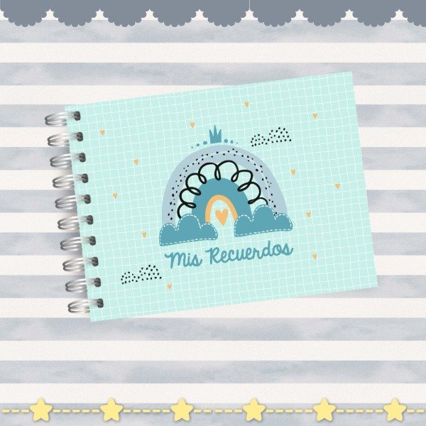Producto - lbum De Recuerdos Bebé Imprimible Arcoiris Nene