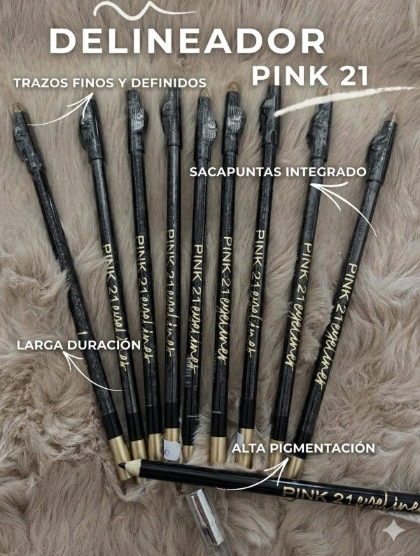 Producto - Delineador negro con Sacapuntas PINK 21