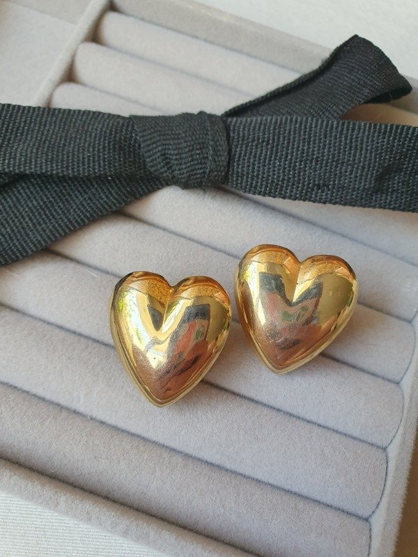 Producto - Aros Clips 80s Golden Hearts