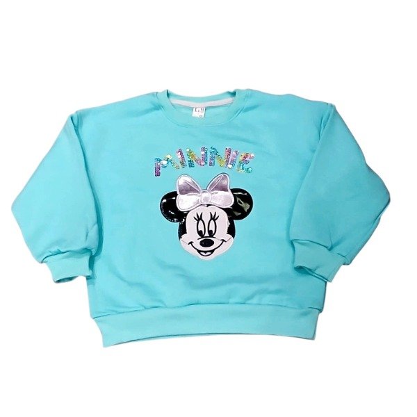 Producto - Buzo Overzise en frisa Nena Bordado Minnie verde agua T6