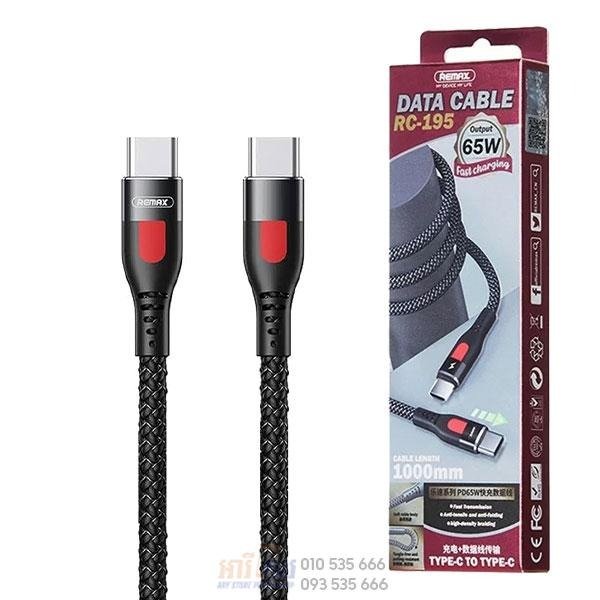 Producto - CABLE REMAX RC-195 65W TIPO C A TIPO C - 1 METRO
