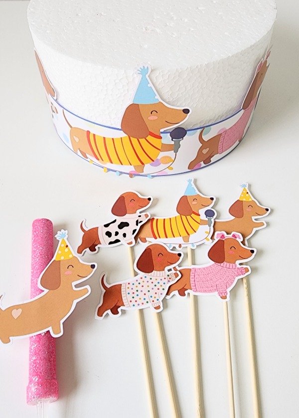 Producto - Perro Salchicha Combo para Decorar la Torta - 5