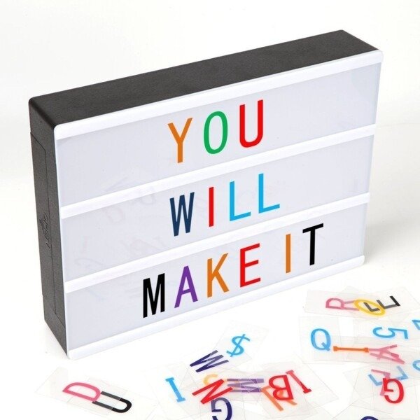 Producto - Cartel Luminoso LED A4 Lightbox con Letras, Números y Emojis multicolor