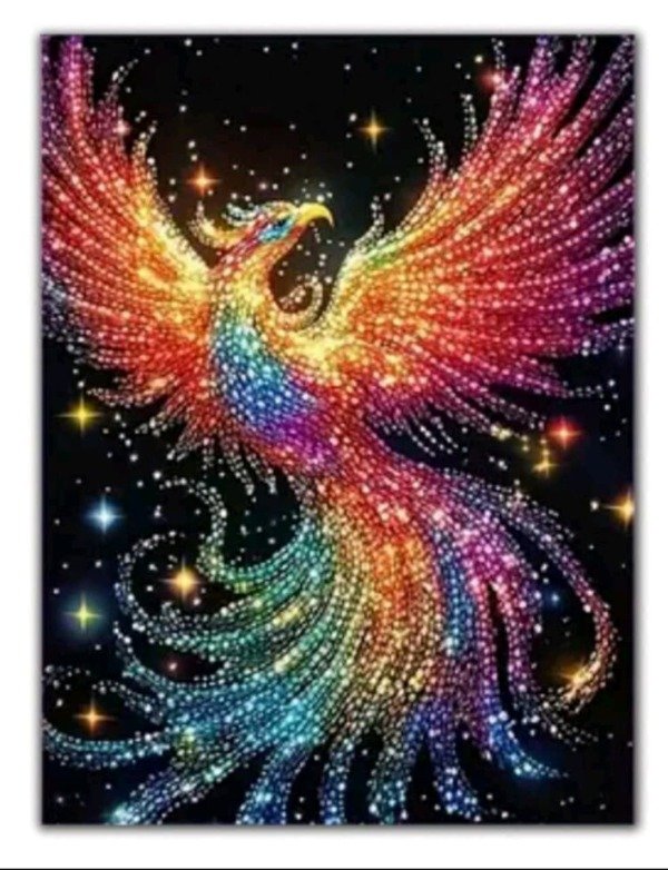 Producto - DIAMOND PAINTING 30X40 FENIX EFECTO FLUOR