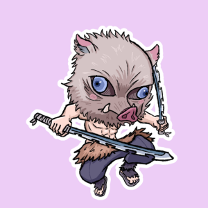 Producto - Stickers en Vinilo - Demon Slayer - Inosuke
