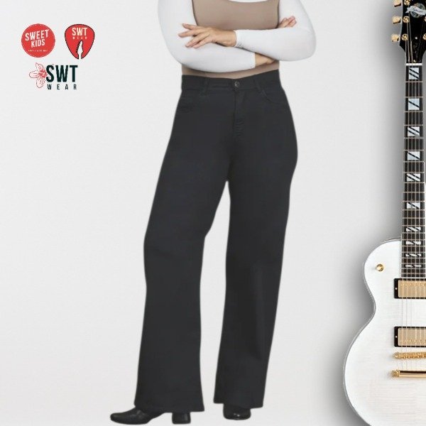 Producto - Jean Wide Leg Negro Art 3016 Talle 56 a 60
