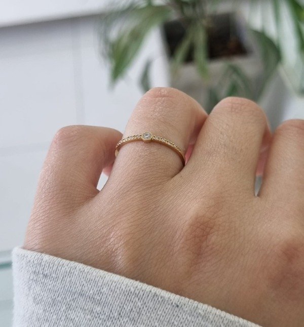 Producto - Anillo oro 18k Pave - 1