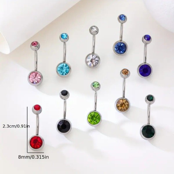 Producto - PIERCING DE OMBLIGO DOBLE STRASS x6