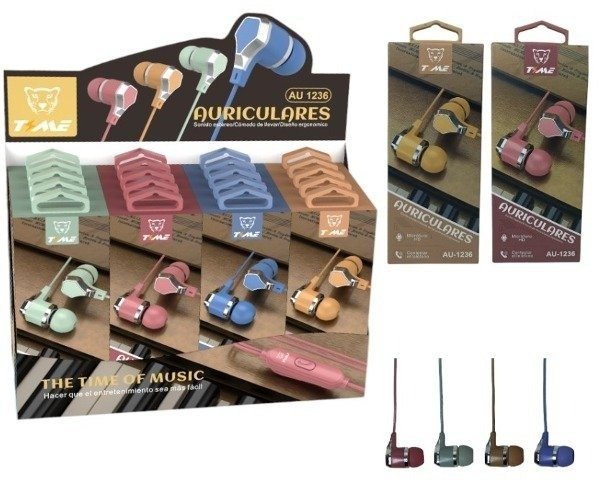 Producto - Auricular manos libres Time au-1236 Exhibidor X 20 unidades