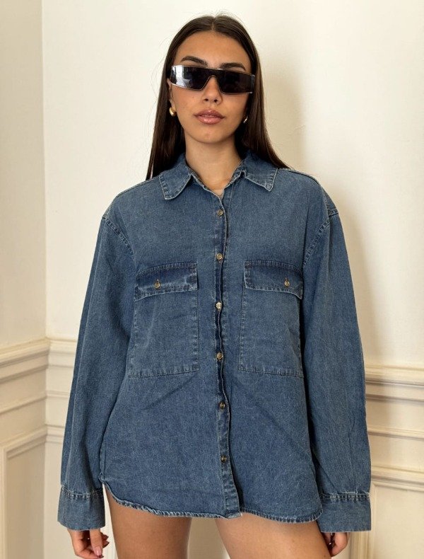 Producto - CAMISA DE JEAN AZUL NEVADO - 1