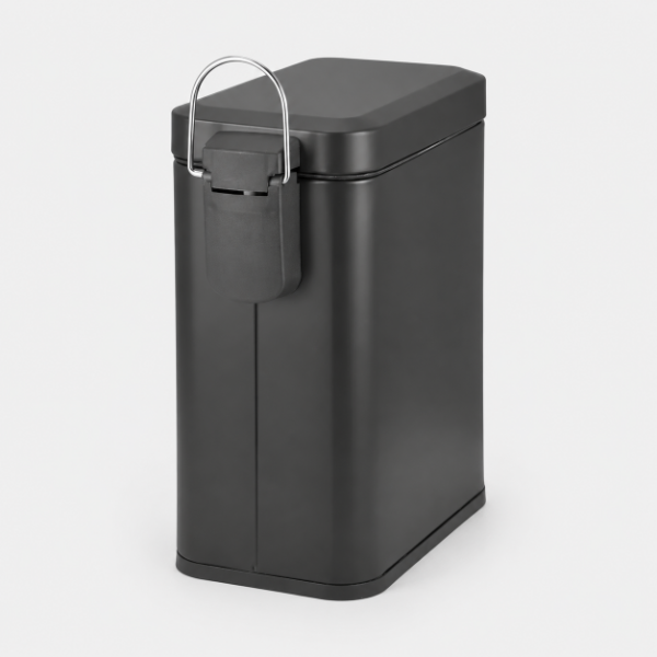 Producto - Tacho De Basura Acero 10lts Con Pedal Y Balde Cierre Suave Blanco y Negro - 6