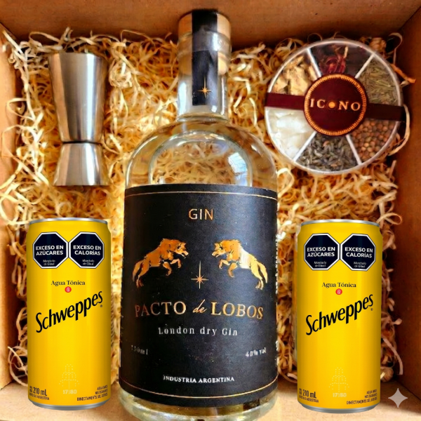 Producto - Gift Box Gin Pacto de Lobos London Dry