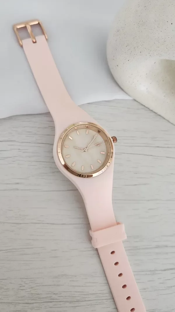 Producto - Reloj KNOCK OUT rosa fondo nacarado caucho
