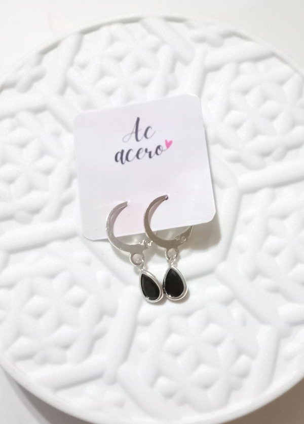 Producto - Aros gota negro