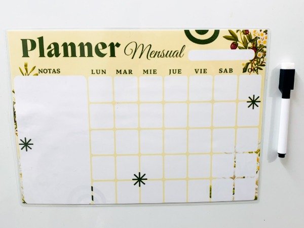 Producto - Planner Mensual Imantado Amarillo