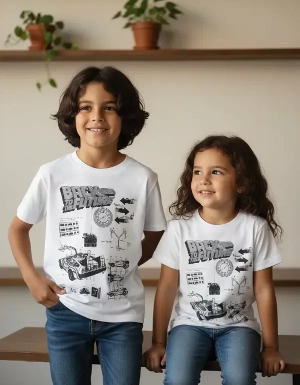 Producto - Remera Infantil Plano DeLorean Blueprint  Back to the Future(VOLVERFUTUREÑMC2)