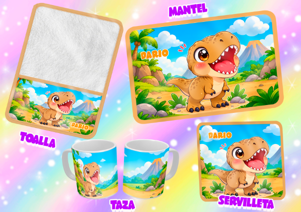 Producto - SET DE 4 ELEMENTOS DINO REX BEBE