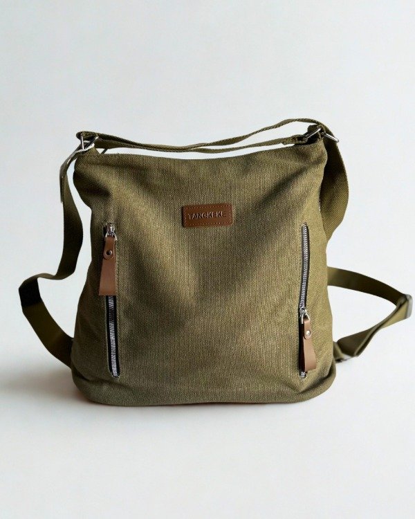 Producto - BOLSOS MOCHILA "LOLA" doble cierre Verde. (ART.CAR 21) - Línea Capricho URBANO