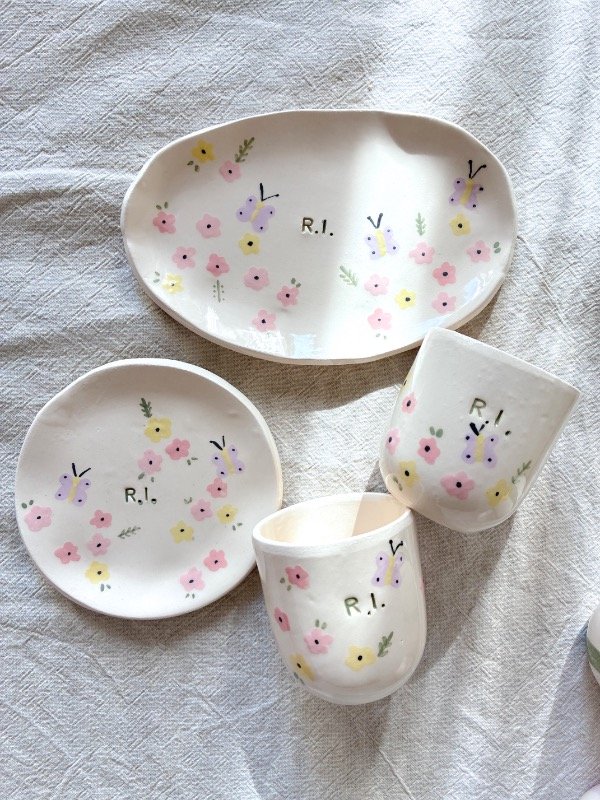 Producto - Set de vaso, plato y bandeja - 0