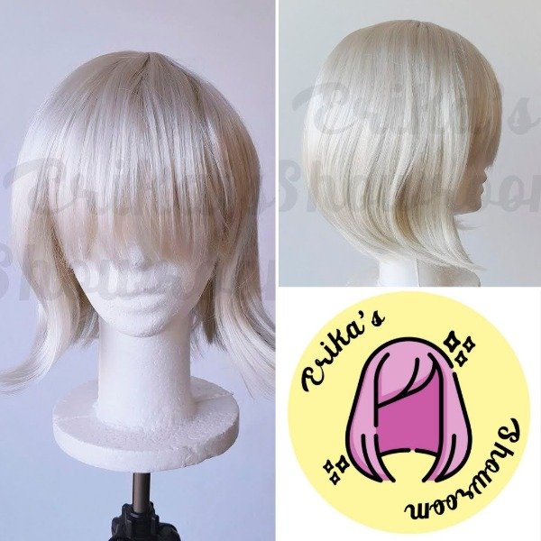 Producto - Peluca corta lacia con flequillo blanco 102