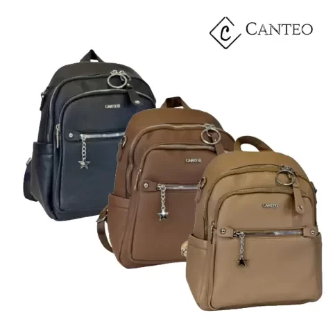 Producto - Mochila Canteo Cuero Pu 3 Compartimientos