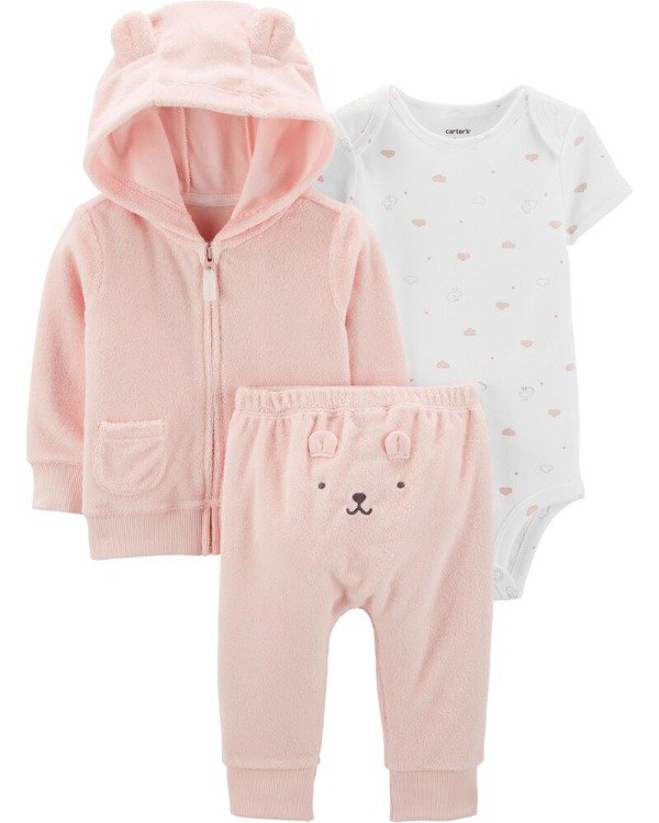 Producto - Trio Towell Beba con Campera Rosa