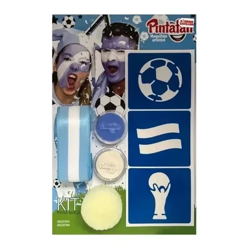 Producto - set maquillaje argentina con stencil esponja y vincha